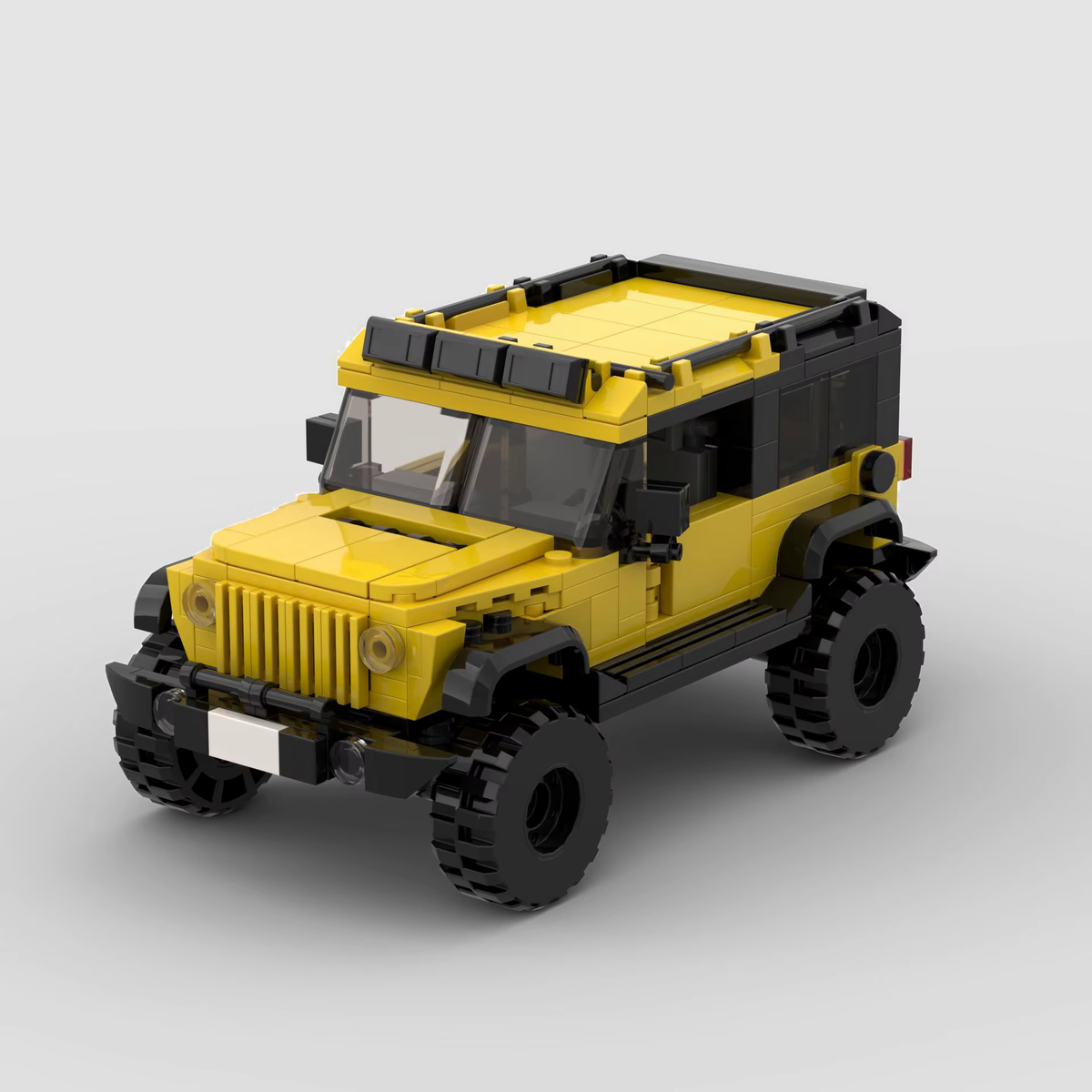 FORGE Dustrunner, maquette de 4x4 jaune en briques Mabric™ avec arceau apparent