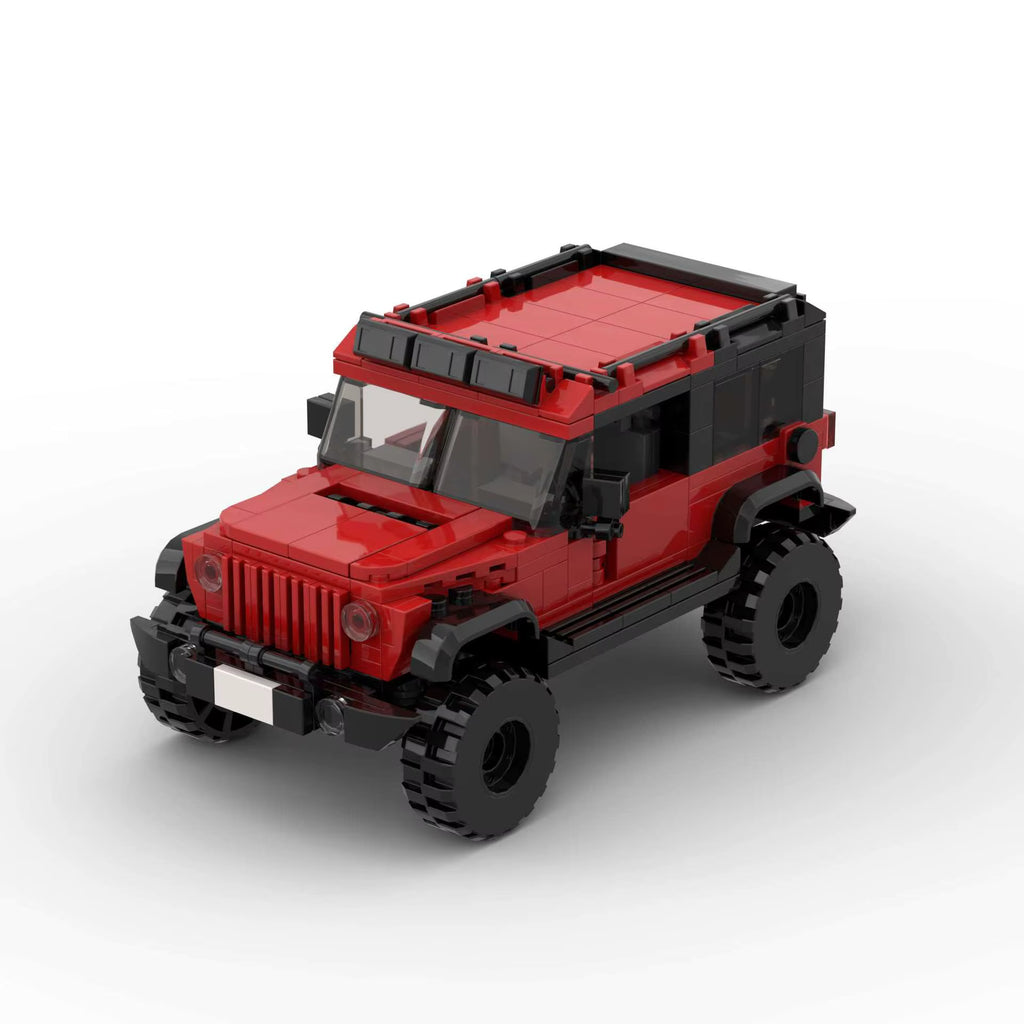 FORGE Dustrunner, maquette de 4x4 rouge en briques Mabric™ avec arceau apparent