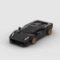 FULMINE Eclisse, maquette de supercar italienne noire aux jantes dorées en briques Mabric™