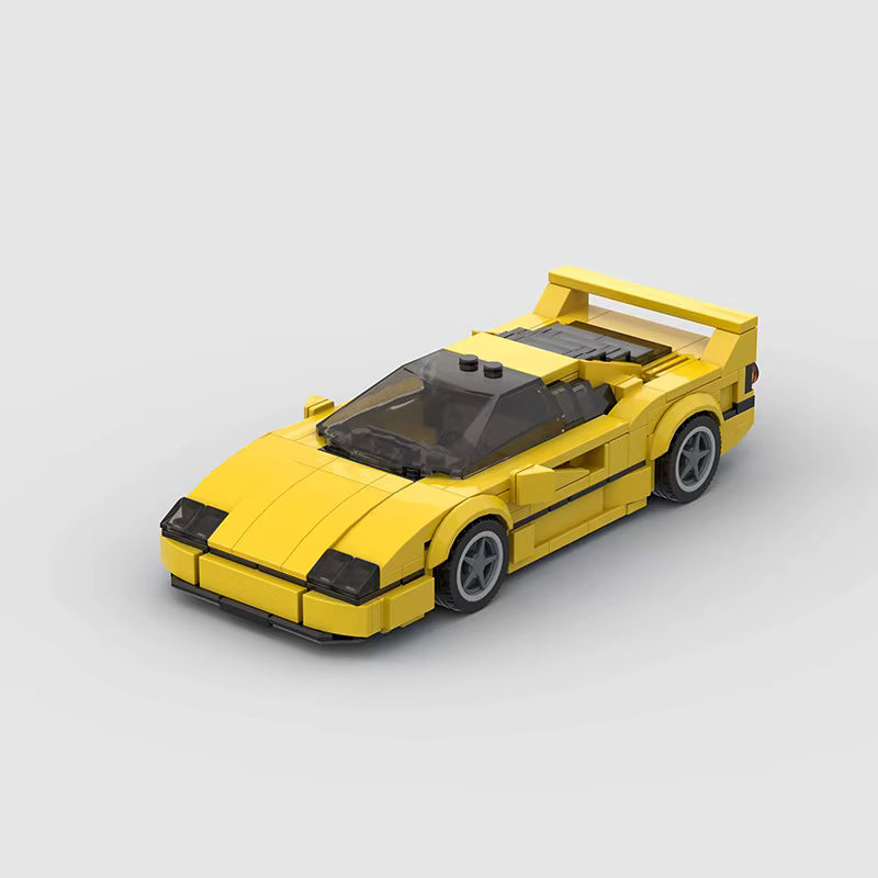 FULMINE Vento Citrinitas, maquette de supercar rétro jaune en briques Mabric™