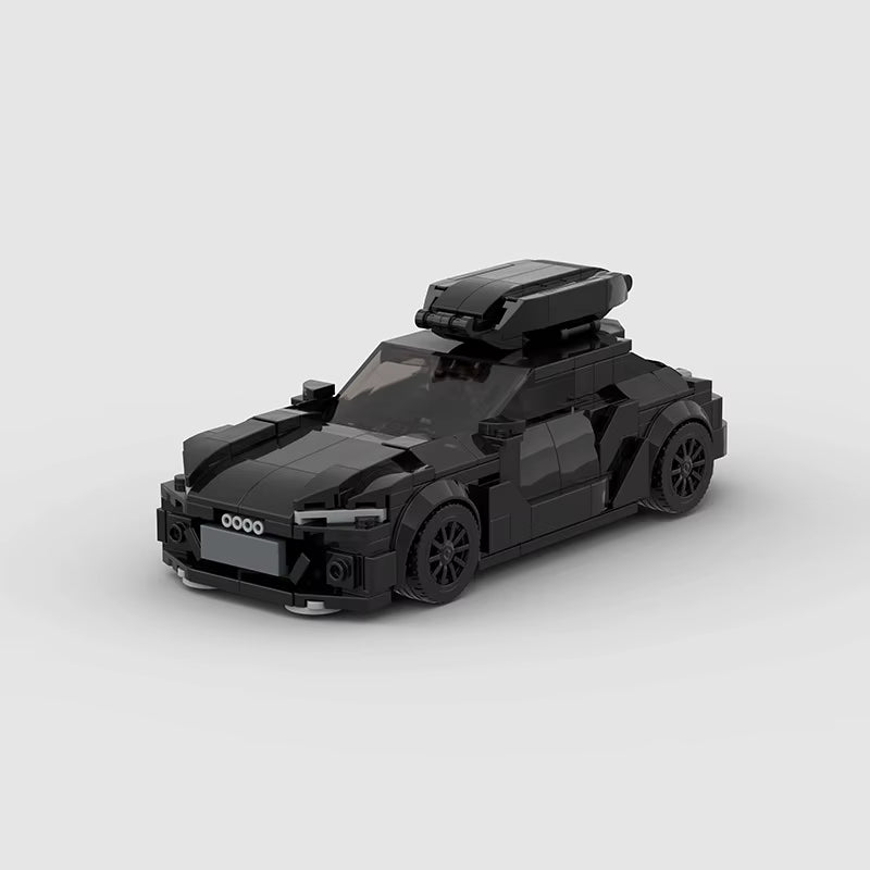 SHIELD Power 6, maquette de break de sport noir en briques Mabric™ avec coffre de toit