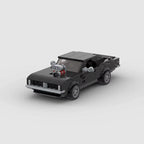 BLAZE Inferno, maquette de muscle car noir en briques Mabric™ avec compresseur apparent