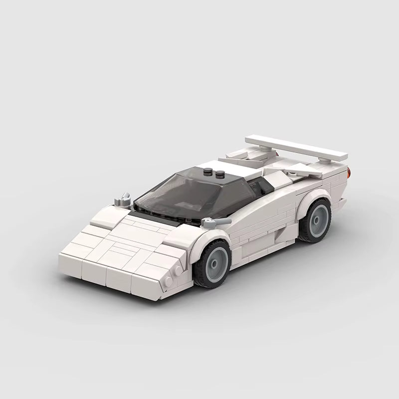 BRAMOSIA Scissor, maquette de supercar des années 80 blanche en briques Mabric™