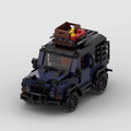 HIGHLAND Sentinel, maquette de 4x4 bleu nuit en briques Mabric™ avec rampe de phares