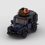 HIGHLAND Sentinel, maquette de 4x4 bleu nuit en briques Mabric™ avec rampe de phares
