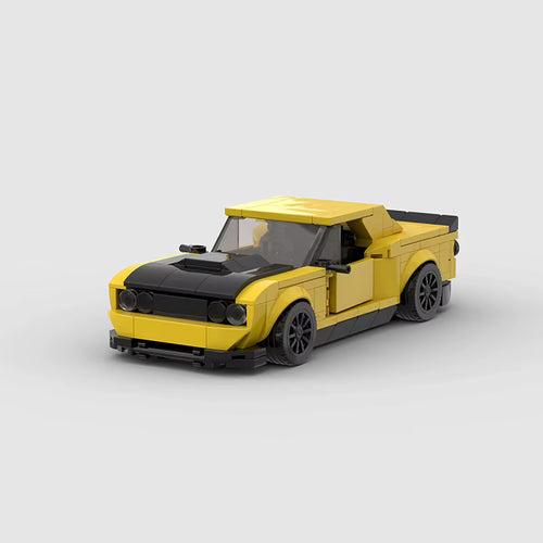 BLAZE Brutal, maquette de pick-up muscle jaune et noir en briques Mabric™
