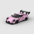 ZENITH Circuit GT, maquette de voiture de course rose en briques Mabric™ avec immense aileron