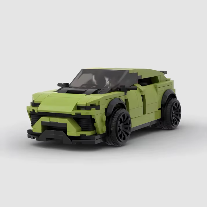 BRAMOSIA Colosso, maquette de SUV sportif vert lime en briques Mabric™