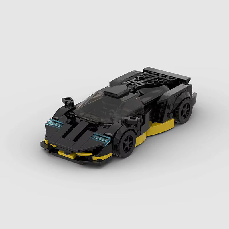BRAMOSIA Fulgore, maquette de supercar italienne en briques Mabric™ aux optiques turquoise