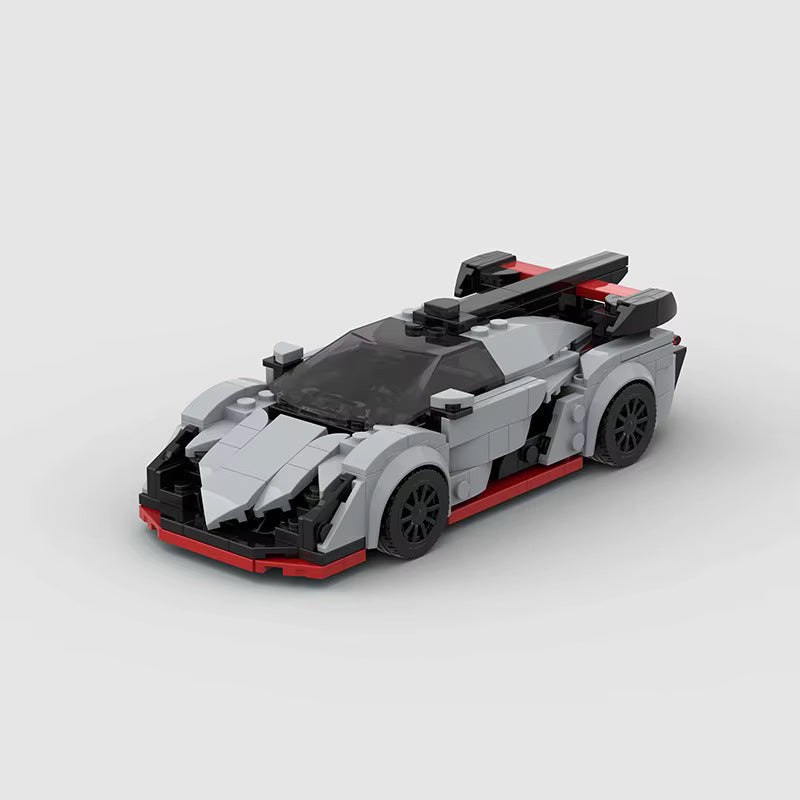 BRAMOSIA Squalo, maquette d'hypercar de piste en briques Mabric™ avec aileron dressé