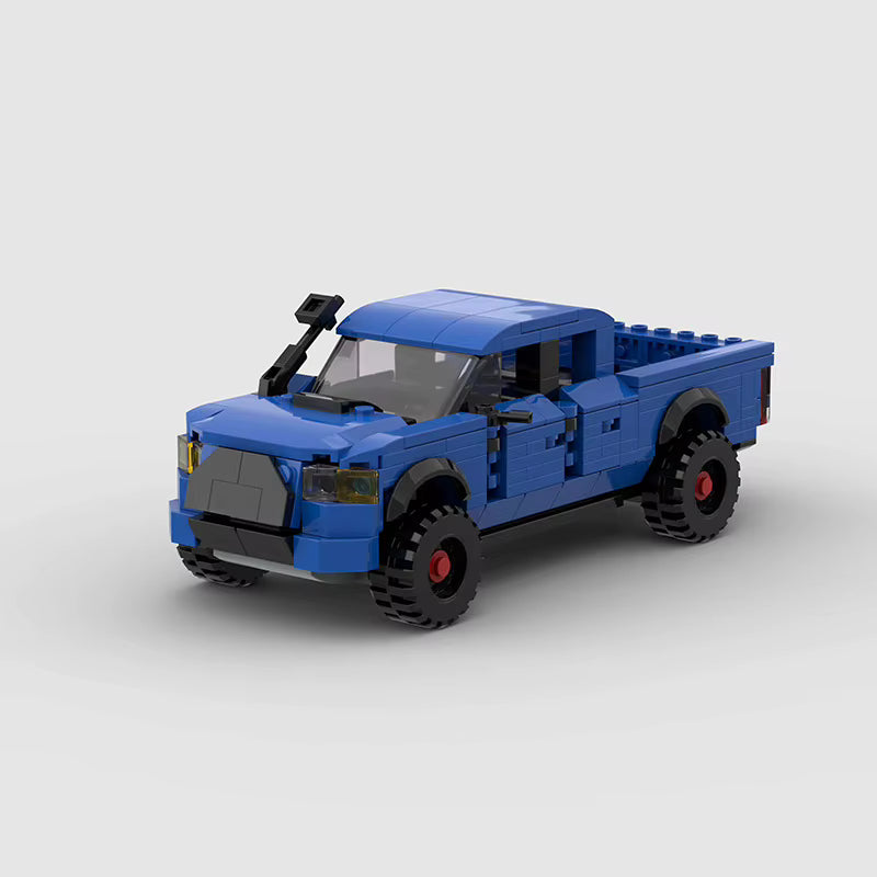 KANTO Kuma, maquette de pick-up japonais bleu en briques Mabric™ à double cabine