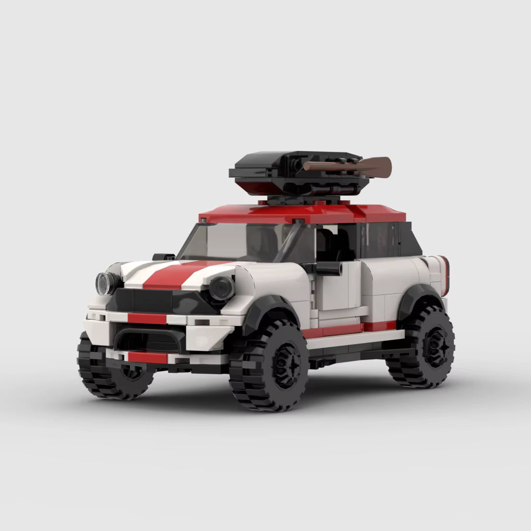 POCKET Getaway, maquette de citadine baroudeuse en briques Mabric™ avec pagaie sur le toit