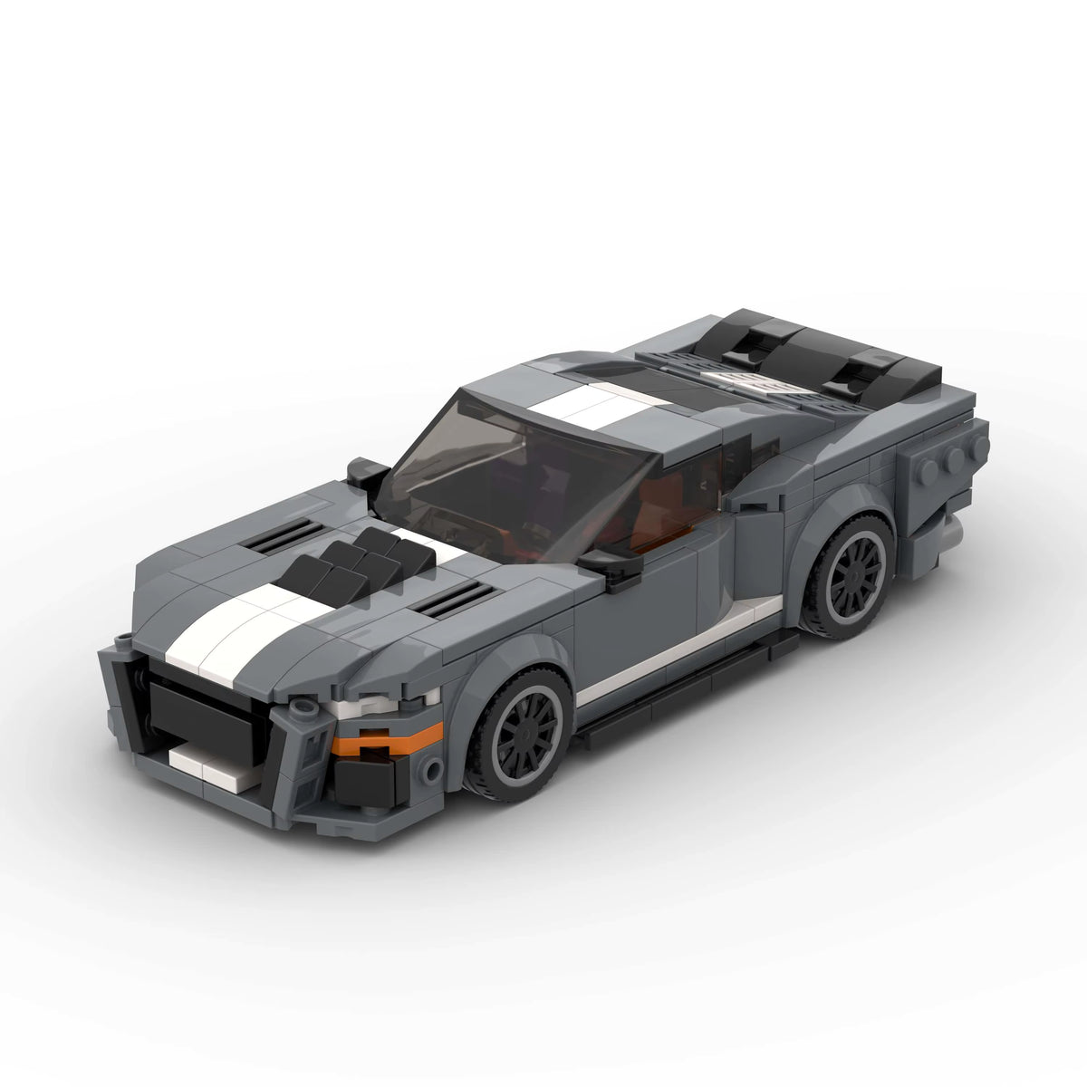 RUMBLE Freedom, maquette de coupé américain gris anthracite à bandes blanches en briques Mabric™