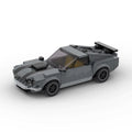 RUMBLE Warhorse, maquette de muscle car gris anthracite à bandes noires en briques Mabric™