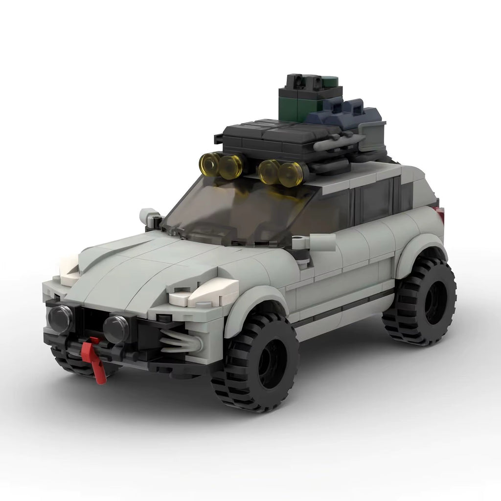 ZENITH Safari, maquette de SUV baroudeur en briques Mabric™ avec roue de secours en porte-à-faux